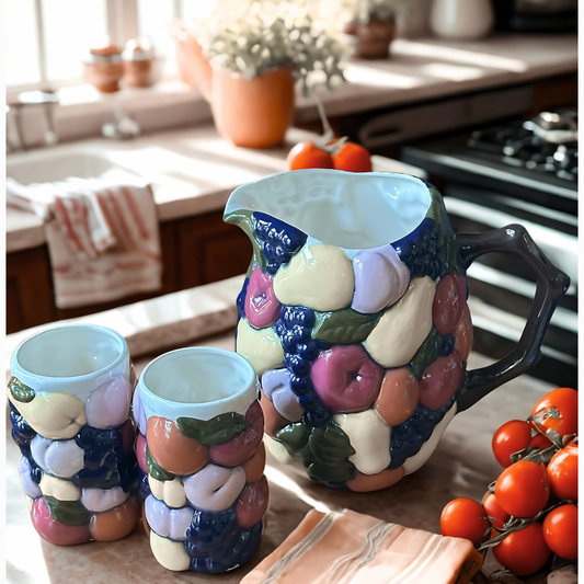 Fruit of the Spirit Pitcher & Cup Set by Lenora Griffin